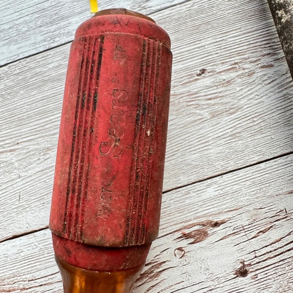 Vintage Screwdrivers Lot Sears Companion Crescent USA Red & Amber Handles Tools‎